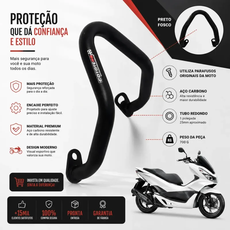 Protetor De Escapamento Aco Carbono Pcx 150 160 Adv 150