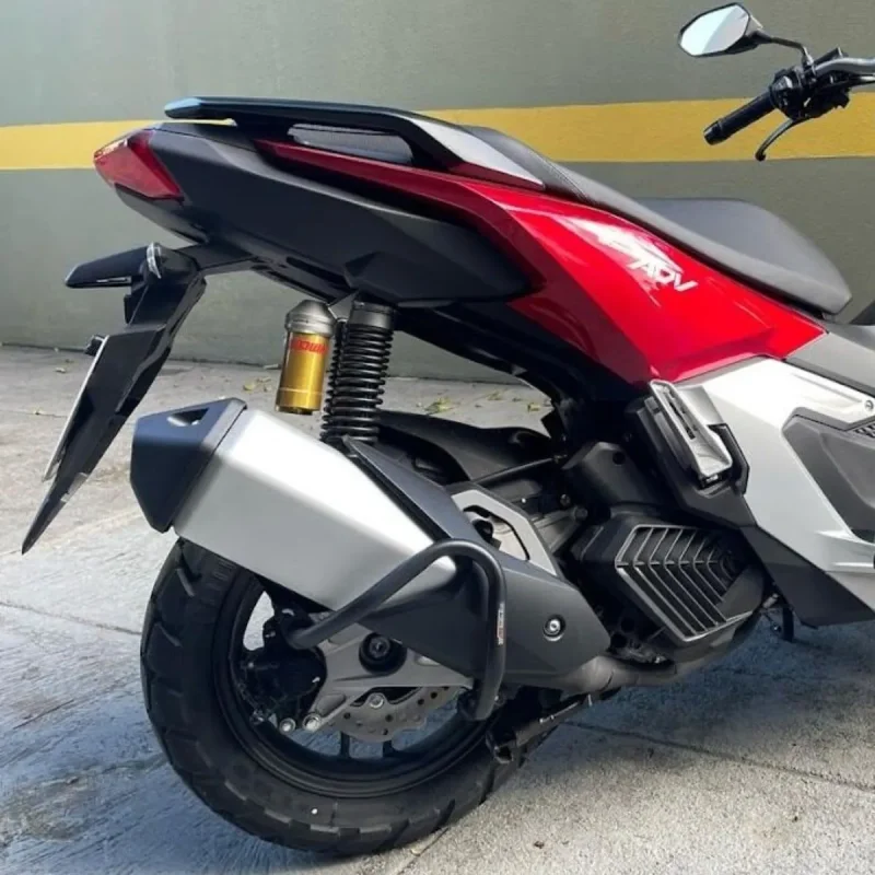Protetor De Escapamento Honda Adv 160 Coyote Aco Carbono Preto Fosco