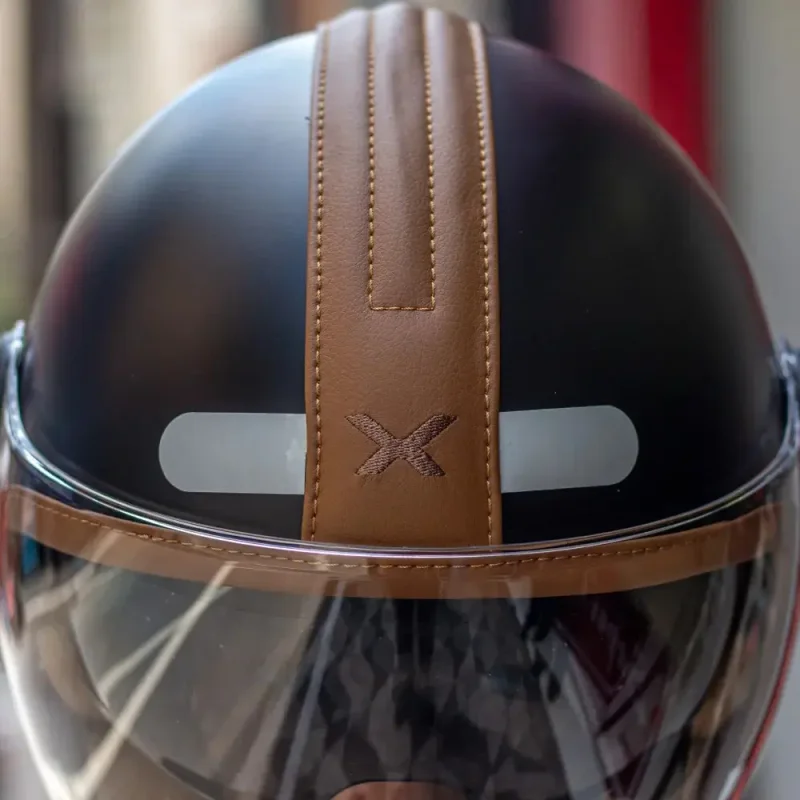 Capacete Aberto Nexx Y10 Midtown Preto E Caramelo Com Viseira Solar