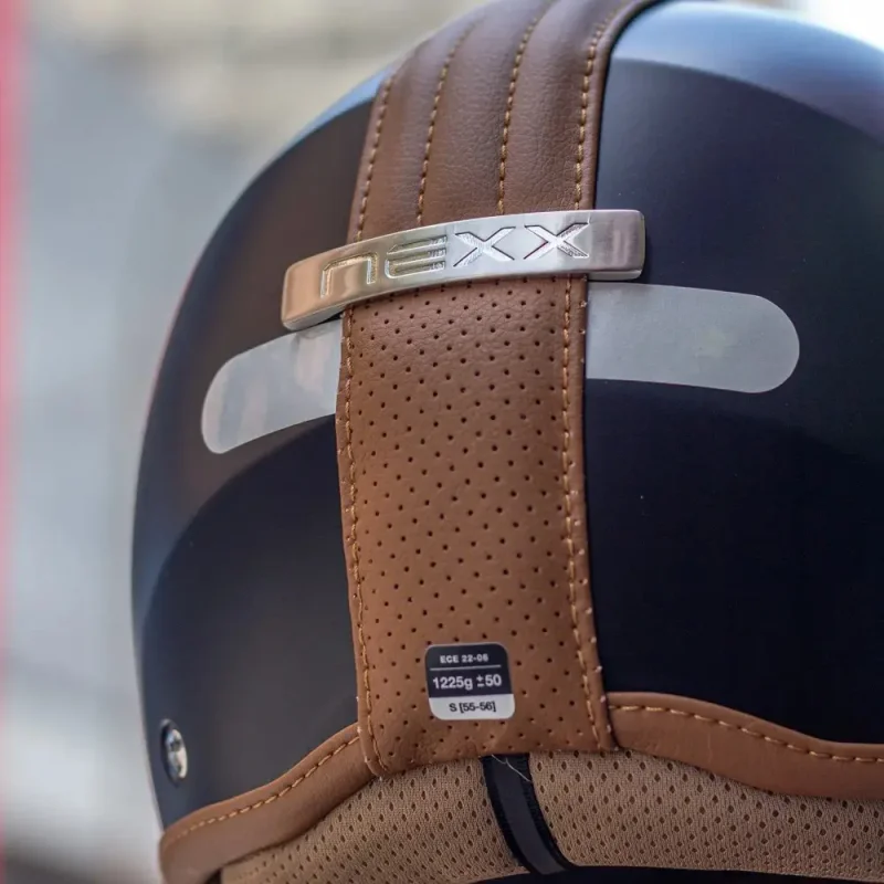 Capacete Aberto Nexx Y10 Midtown Preto E Caramelo Com Viseira Solar