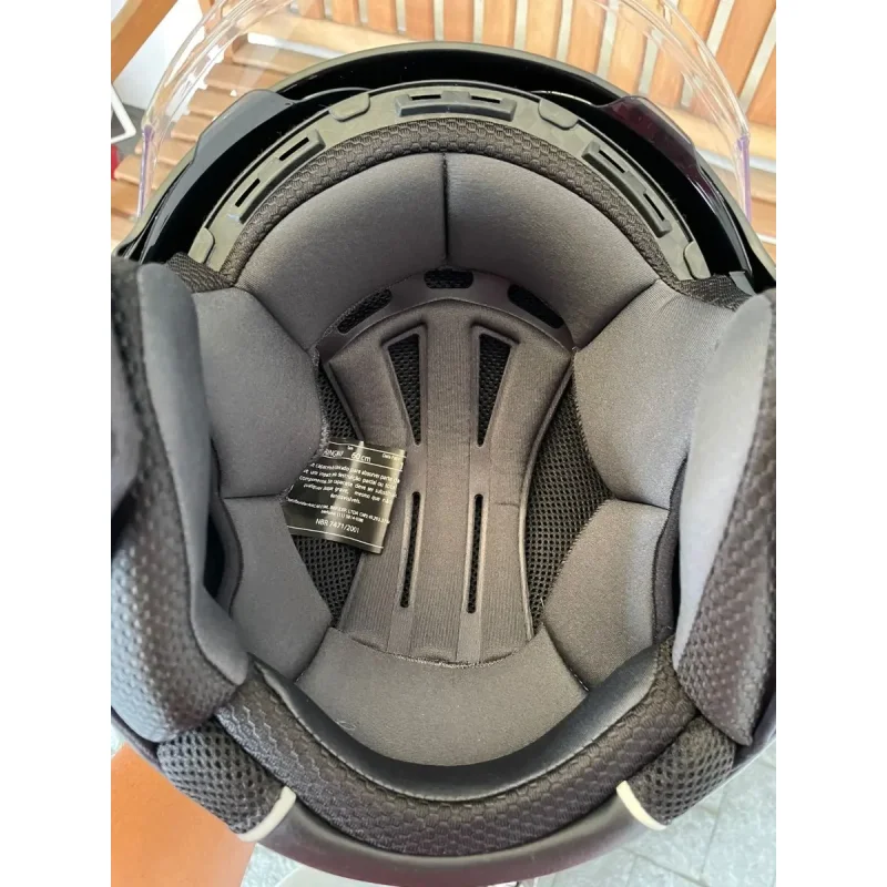Capacete Aberto Nzi Ringway Skyline Preto E Branco Com Viseira Solar