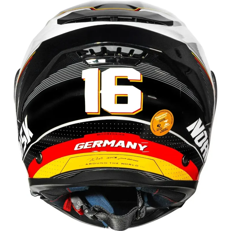 Capacete Articulado Norisk Force 2 Grand Prix Alemanha Preto E Branco