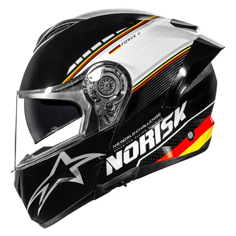 Capacete Articulado Norisk Force 2 Grand Prix Alemanha Preto E Branco