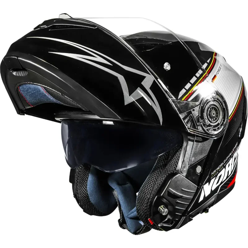 Capacete Articulado Norisk Force 2 Grand Prix Alemanha Preto E Branco