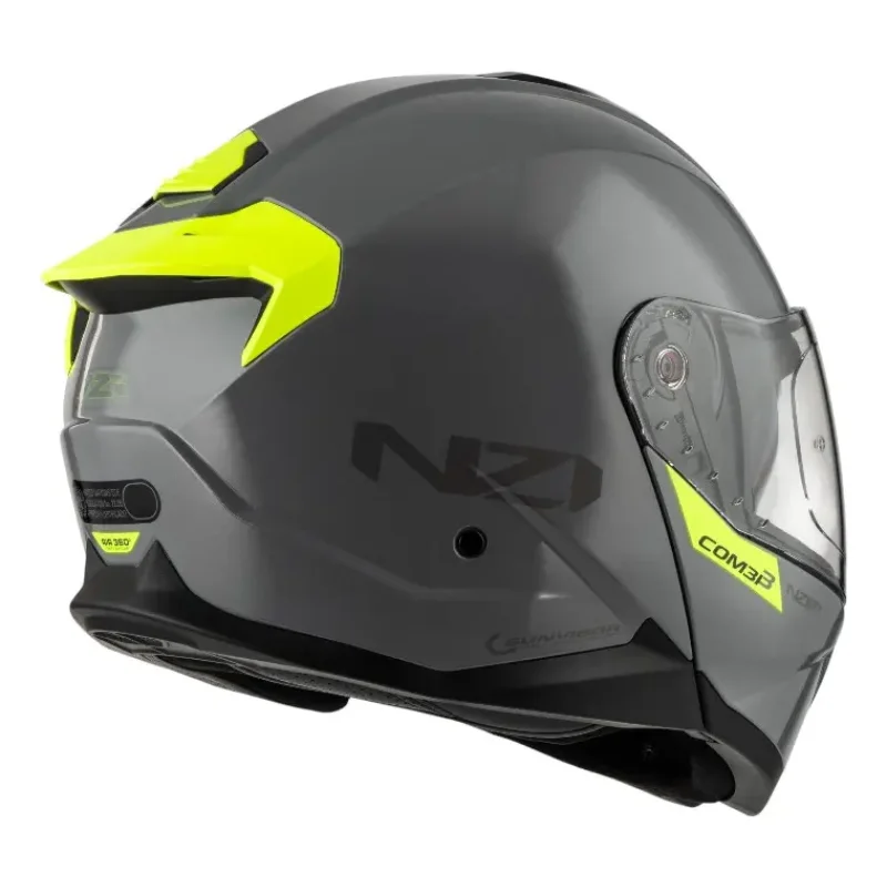 Capacete Articulado Nzi Combi 3 Solid Nardo Cinza