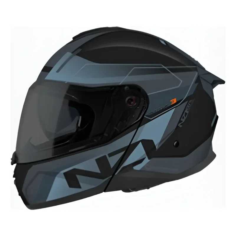 Capacete Escamoteável NZI Combi 3 Duo Daily Preto, Azul e Cinza Fosco