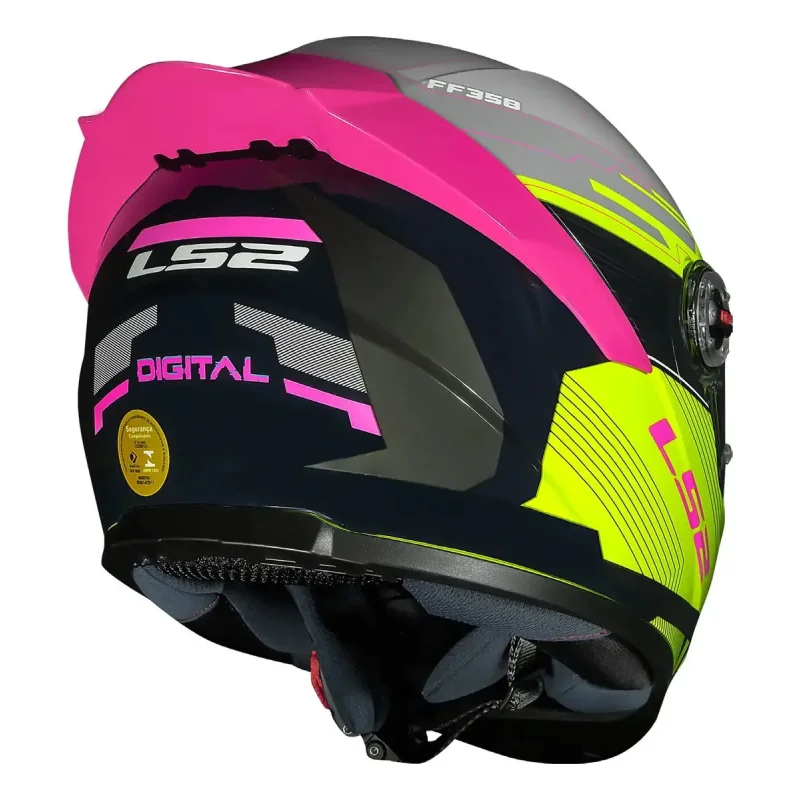 Capacete Ls2 Ff358 Classic S Digital Amarelo Neon