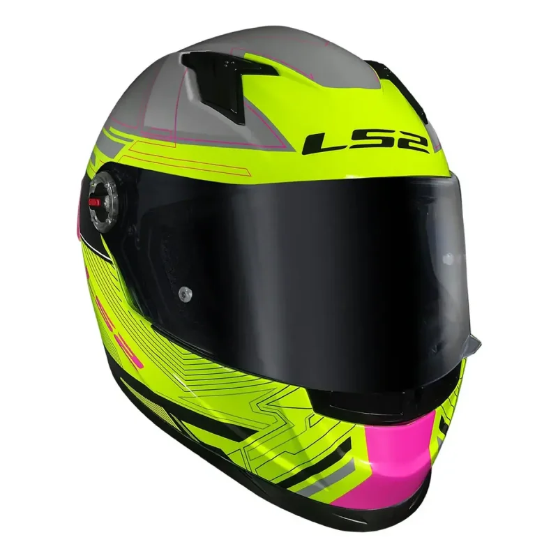 Capacete Ls2 Ff358 Classic S Digital Amarelo Neon