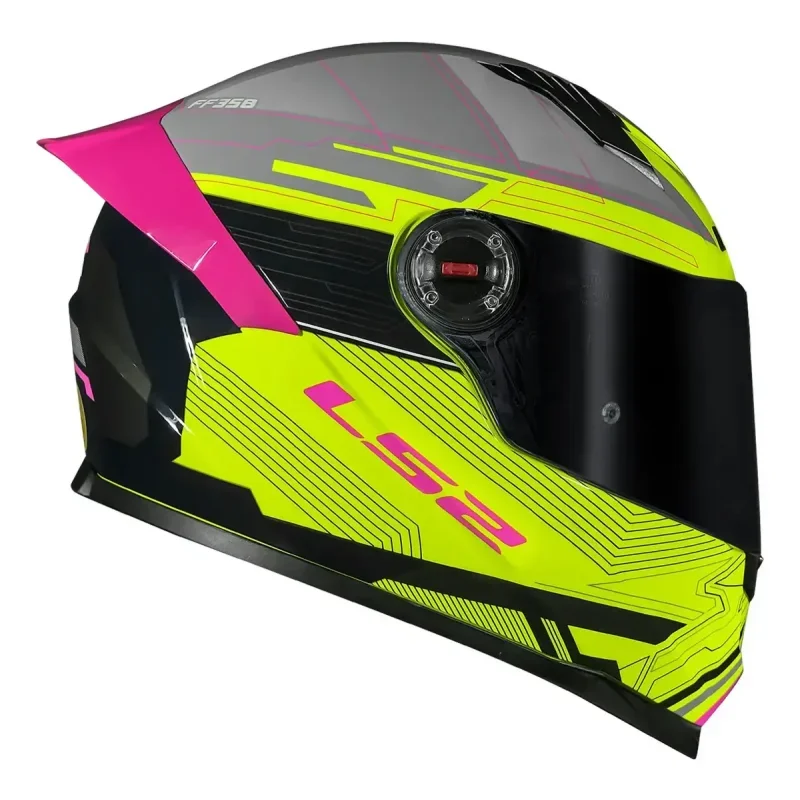 Capacete LS2 FF358 Classic S Digital Amarelo Neon
