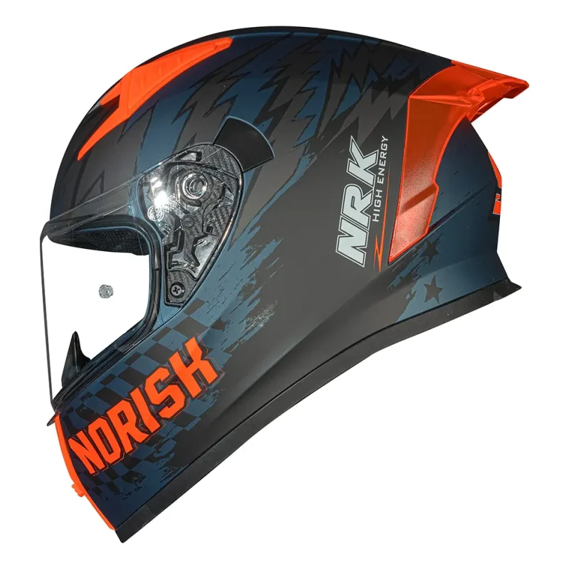Capacete Norisk Flow Daytona Azul Fosco Com Spoiler Aerodinamico