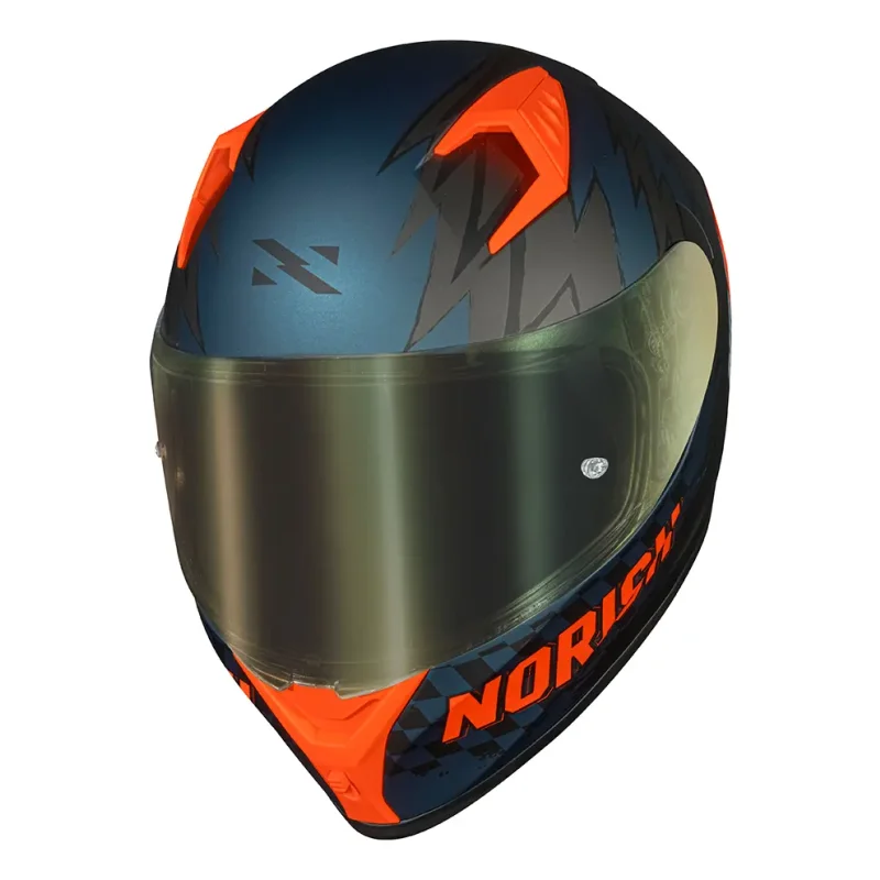 Capacete Norisk Flow Daytona Azul Fosco Com Spoiler Aerodinamico