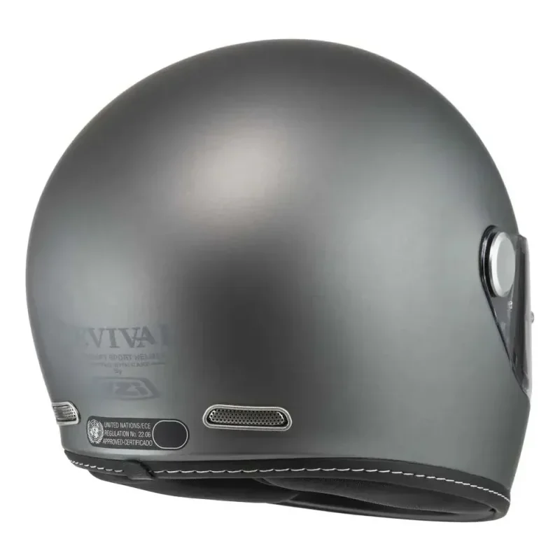 Capacete Nzi Revival Antracite Fosco Cafe Racer Com 2 Viseiras